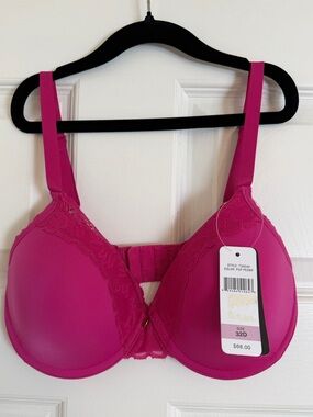 Natori Hidden Glamour Contour Underwire Bra 32D Pop Peony NWT